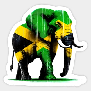 Jamaican Jungle Vibes: Reggae Elephant Art T-shirt Sticker